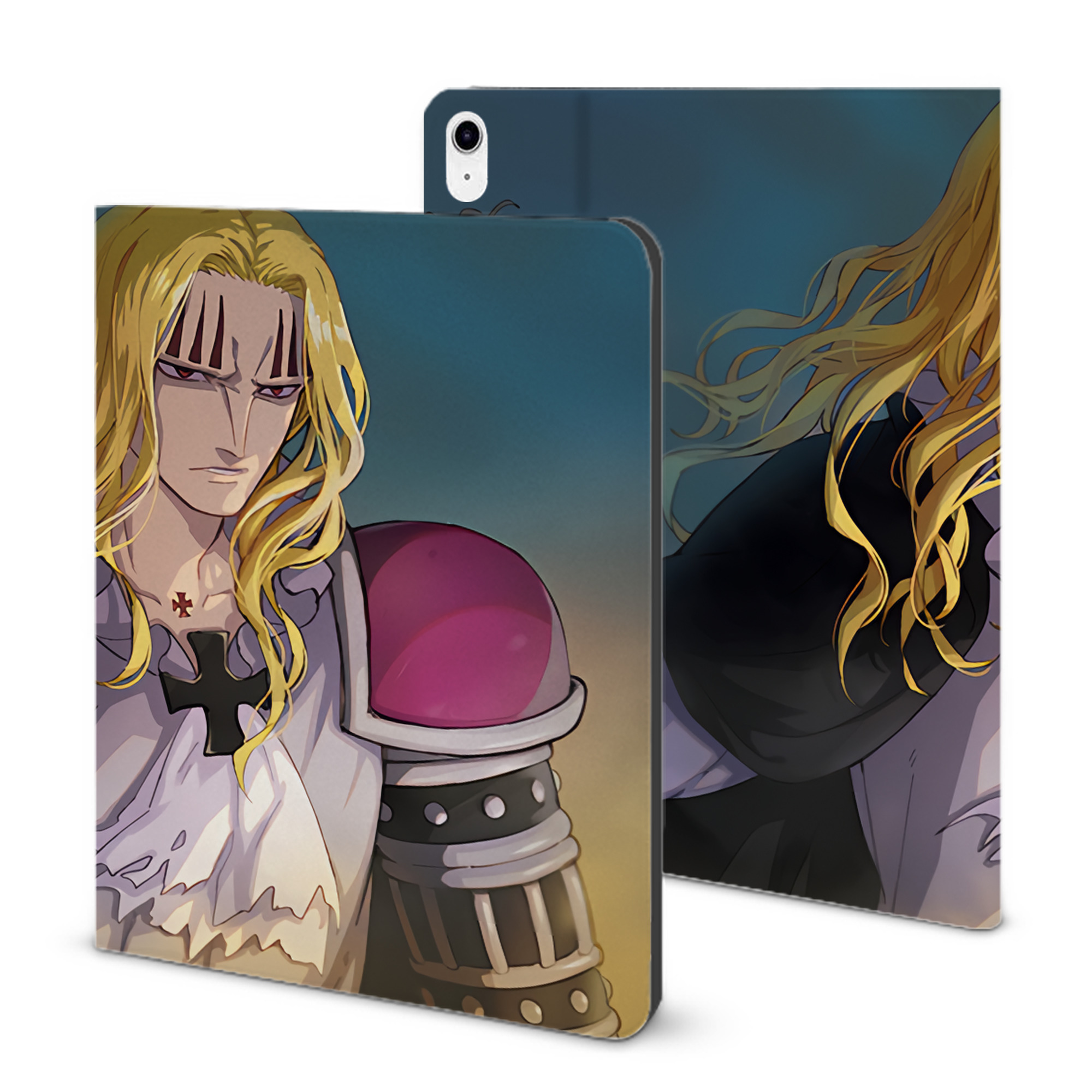 （画像用） ワンピース ONE PIECE IPad ケース ブック型 PUレザー TPU 耐衝撃 軽量 薄型 ペン収納なし 全面保護 IPad 各モデル対応